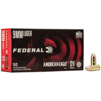 Federal American Eagle Handgun Ammunition 9mm Luger 124 gr FMJ 1150 fps 1000/ct 060A5FDE
