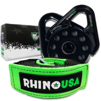 Rhino USA Snatch Block + Tree Saver Combo