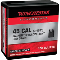 Winchester Ammo Centerfire Handgun Reloading, 45 Cal .451 230 Grain, Jacketed Hollow Point