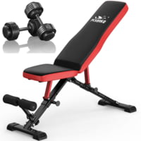 Flybird Fitness Bundle Set Of Dumbbells 55 Lbs &amp; Weight Bench