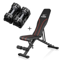 Flybird Fitness Bundle Set Of Dumbbells 25LBS &amp; Weight Bench FB139