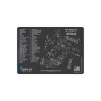 Cerus Gear RUGER SR22 SCHEMATIC HANDGUN MAT - CHARCOAL GRAY/CERUS BLUE, 12 X 17 34C995B9