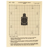 Action Target 25 Meter M16A2 Zeroing Target, Heavy Tagboard Paper, 100 Per Box