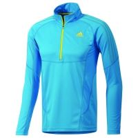Adidas Terrex Swft Long Sleeve 1/2 Zip Tee - Men's-Turquoise-Large