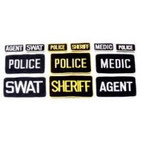 BlackHawk Agent Patch w/Velcro 5 X 8 (1048) White on Black 90AP01BK