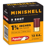 Aguila 1CHB1389 Minishell 12 Gauge 1.75" 5/8 Oz 9 Shot 25 Bx/ 10 Cs