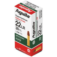 Aguila Ammunition .22LR Case Lot Super Max 30 Grain Copper-Plated Hollow Point Brass Case Ammunition