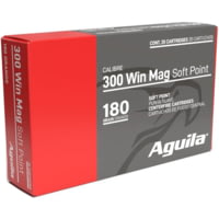 Aguila Ammunition 300 Win Mag 180 Grain Soft Point InterLock Boat Tail Brass Cased Rifle Ammunition