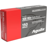 Aguila Ammunition 308 WIN 150 Grain Soft Point Brass Cased Rifle Ammunition