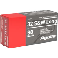 Aguila Ammunition .32 S&amp;W Long 98 Grain Lead Round Nose Brass Case Pistol Ammunition