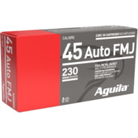 Aguila Ammunition .45 Auto 230 Grain Full Metal Jacket Brass Case Pistol Ammunition