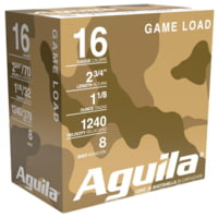 Aguila Ammunition High Velocity Shotshells 16 Gauge 1-1/8oz 2-3/4in 1240 fps Size 8 Shotgun Ammunition