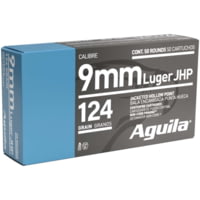 Aguila Ammunition Personal Defense 9mm Luger 124 Grain Jacketed Hollow Point Jacket Brass Cased Centerfire Pistol Ammunition