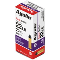 Aguila Ammunition Super Colibri 22LR 590fps. 20 Grain Lead Round Nose Brass Case Ammunition
