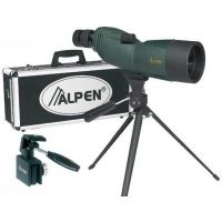 Alpen 15-45x60 Waterproof Compact Spotting Scope, Tripod Car Window Mount, Travel Case 725KIT