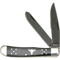 American Buffalo Knife Abkt Cattlemans Cutlery Black Angus Trapper 2-blade Folder