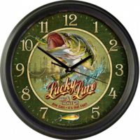 American Expedition Vintage Lucky Lure Bait and Tackle Co Clock