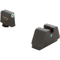 AmeriGlo GL330 Optic Compatible Sight Set For Glock 2XL Tall Green Tritium White Outline Front Sight Green Tritium White Outline Rear Sight