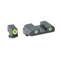 Ameriglo Tritium Front/Rear Combo Sights Green Dot White Outline Rear And Green Dot LumiLime Outline Front For Glock 17-39 GL-243