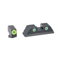 Ameriglo Tritium Front/Rear Combo Sights Green Dot White Outline Rear And Green Dot LumiLime Outline Front For Glock 42 GL-743