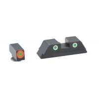 Ameriglo Tritium Front/Rear Combo Sights Green Dot White Outline Rear And Green Dot Orange Outline Front For Glock 42 GL-741