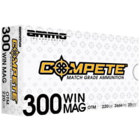 Ammo, Inc. Match HP 300 WIN MAG 190 Grain Boat Tail Hollow Point Brass Cased Rifle Ammunition