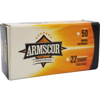 Armscor Precision Inc .22 Short 29 Grain Lead Solid Point Brass Cased Rimfire Ammunition