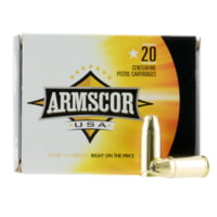 Armscor Precision Inc USA 9mm Luger 124 Grain Jacketed Hollow Point Brass Cased Pistol Ammunition