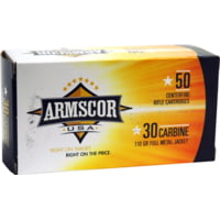 Armscor Precision Inc USA .30 Carbine 110 Grain Full Metal Jacket Brass Cased Rifle Ammunition