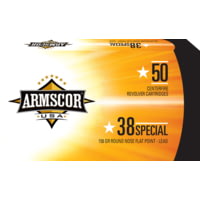 Armscor Precision Inc USA .38 Special 158 Grain Lead Round Nose Brass Cased Pistol Ammunition