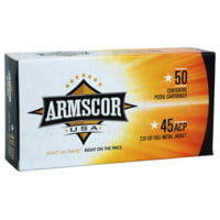 Armscor Precision Inc USA .45 ACP 230 Grain Full Metal Jacket Brass Cased Pistol Ammunition
