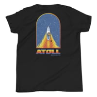 Atoll Board Co Youth Short Sleeve T-Shirt with Atoll Paddle Board Wake Graphic - Black, L - Black,L 0EE494C2