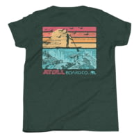 Atoll Board Co Youth Short Sleeve T-Shirt with Atoll Paddle Boarder and Reef Graphic - Heather Forest, XL - Heather Forest,XL 02506F79