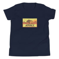 Atoll Board Co Youth Short Sleeve T-Shirt with Atoll Sunset Bison Hunter Graphic - Navy, L - Navy,L BD66E0E7