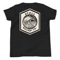 Atoll Board Co Youth Short Sleeve T-Shirt with Atoll Wave Graphic - Black, XL - Black,XL D4E75B92