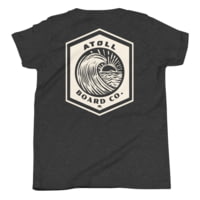 Atoll Board Co Youth Short Sleeve T-Shirt with Atoll Wave Graphic - Dark Grey Heather, XL - Dark Grey Heather,XL BD0D861E