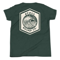 Atoll Board Co Youth Short Sleeve T-Shirt with Atoll Wave Graphic - Heather Forest, XL - Heather Forest,XL 61713BCE