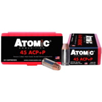 Atomic Ammunition Pistol .45 ACP 230 Grain Bonded Match Hollow Point Nickel Plated Brass Cased Pistol Ammunition