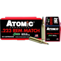 Atomic Ammunition MatchKing .223 Remington 77 Grain Spitzer Boat Tail Brass Cased Centerfire Rifle Ammunition