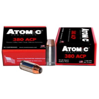 Atomic Ammunition Pistol .380 ACP 90 Grain Hollow Point Nickel Plated Brass Cased Pistol Ammunition