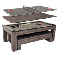 Atomic Hampton 3-In-1 Combo Game Table Billiards, Ping Pong, Dining