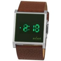 Axcent Stealth Digital Watch - Brown Leather Band