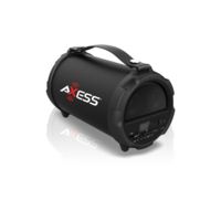 AXESS Bluetooth Hi-Fi Cylinder Loud Speaker w/ 4 Inch Sub, Vibrating Disk, SD Card, USB, AUX Inputs