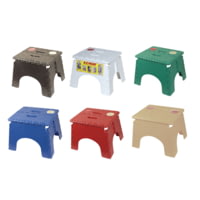 B &amp; R Plastics E Z Foldz Folding Step Stool 9" Assorted Fashion Colors