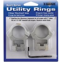 B-Square Sport Utility Rings - 1 inch x .22 Dovetail - High, See-Thru, Stainless Steel 27057
