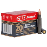BarnauL .223 Remington 55 Grain Full Metal Jacket Boat-Tail Steel Cased Centerfire Rifle Ammunition
