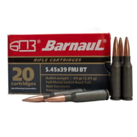 BarnauL Polycoated Steel Case Rifle Ammunition 5.45x39mm 60 gr FMJ 2985 fps
