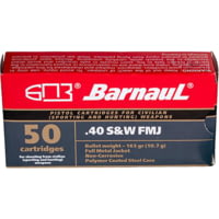 BarnauL Steel .40 S&amp;W 165 Grain Full Metal Jacket Steel Cased Pistol Ammunition