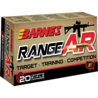 Barnes Range Ar 5.56x45mm NATO 52gr Zn Core OTFB Rifle Cartridges - 20 Rounds