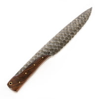 Battling Blades Bowie Ridged Outdoors High Carbon Damascus Steel Blade Hunting Knife